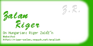 zalan riger business card